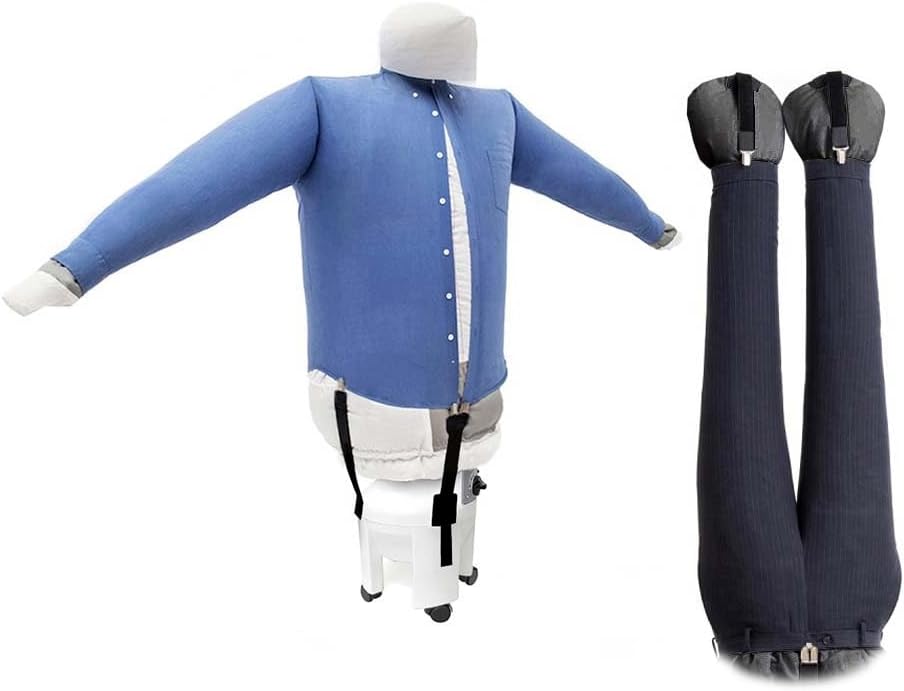 Ce mannequin de repassage associe des roulettes et une partie textile en coton eq9009398
