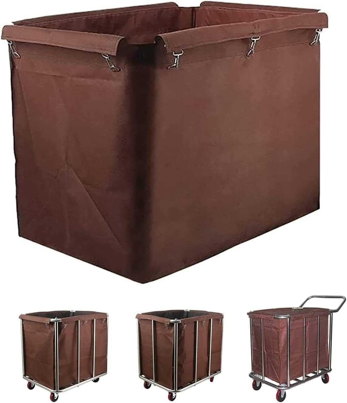 Decouvrez le chariot a linge a structure metallique en coloris marron wm6645535