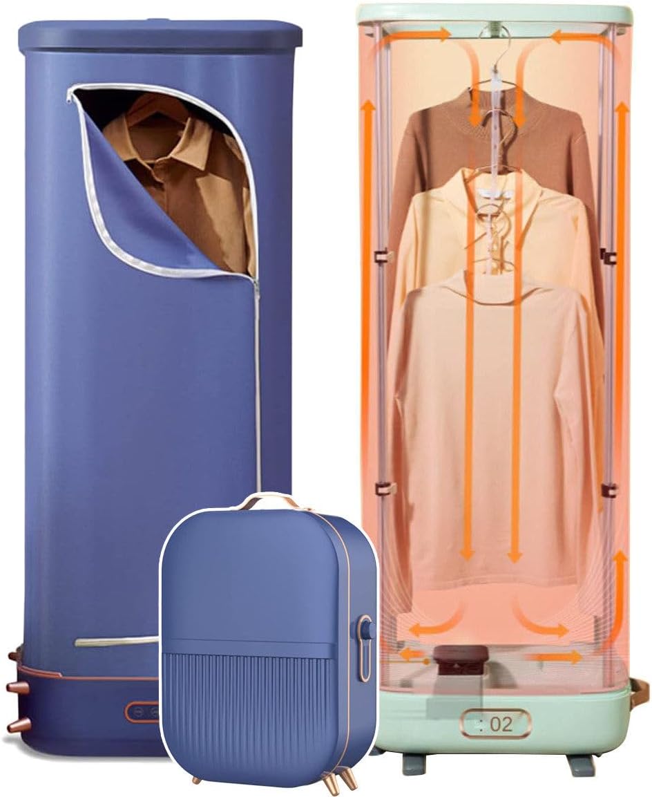 Le linge se suspend dans une housse vapeur bleue qui se replie pp2955170