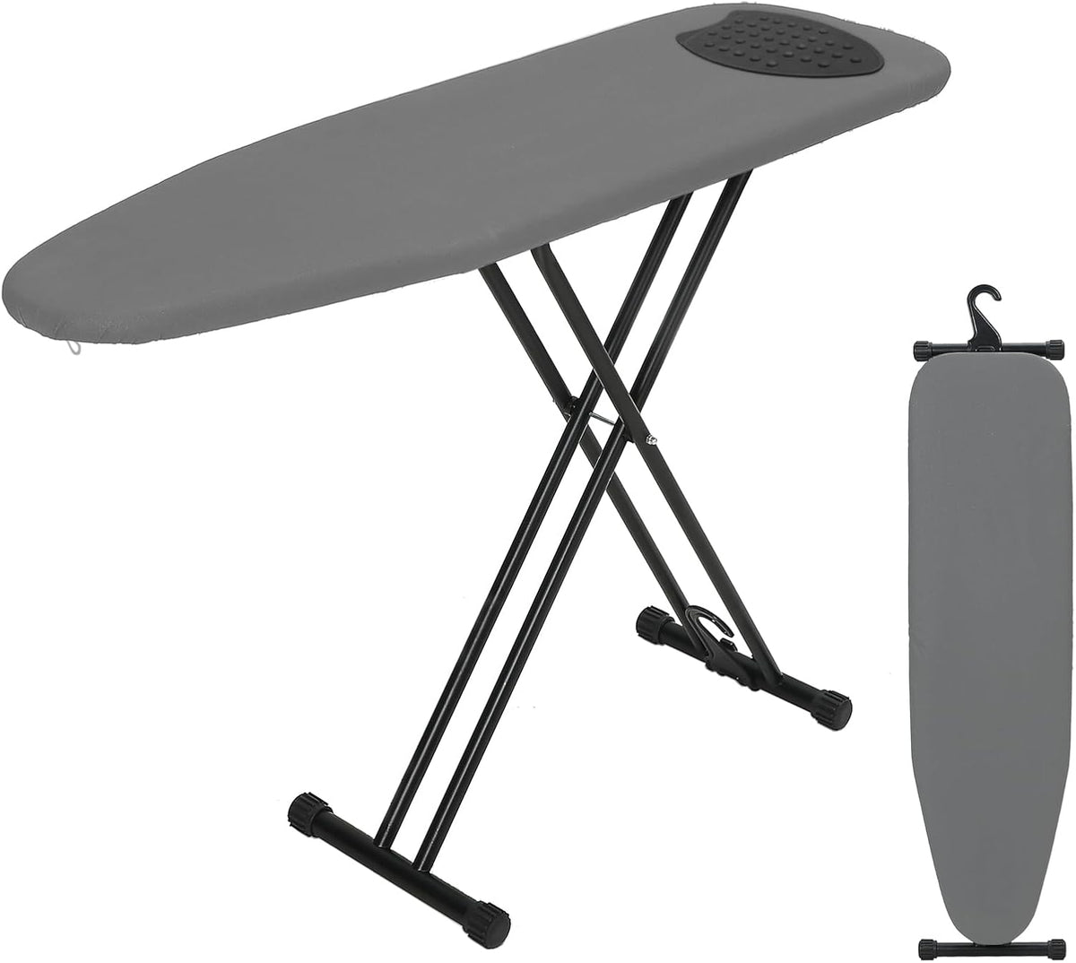 La table de repassage associe un support pour le fer a une hauteur reglable px0973770