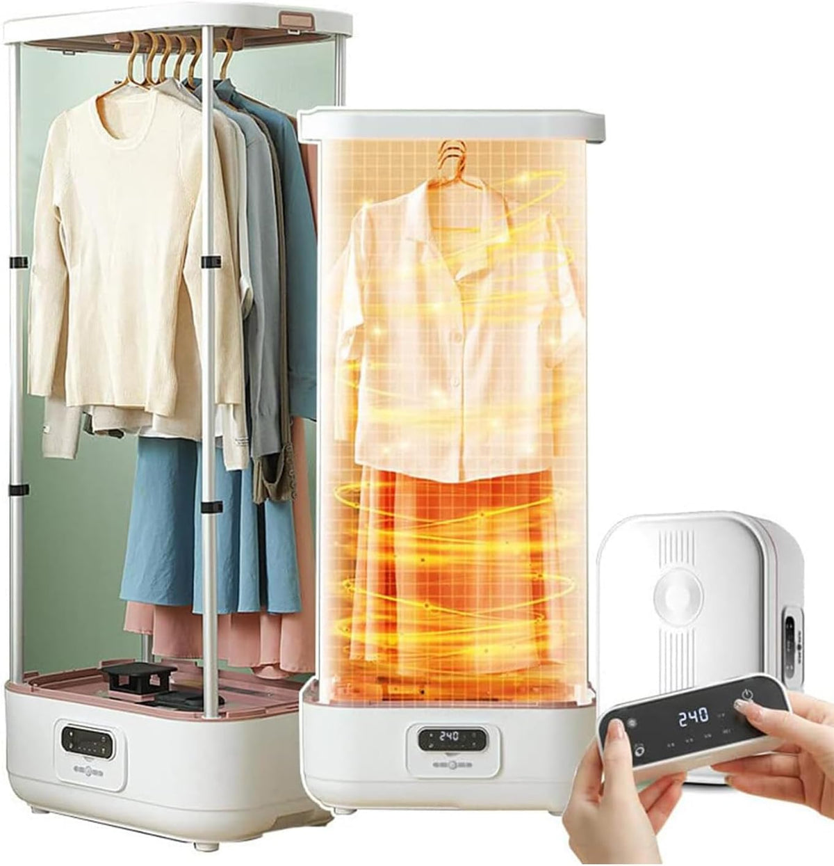 Un defroisseur portatif se decline en coloris beige et blanc ec0188690